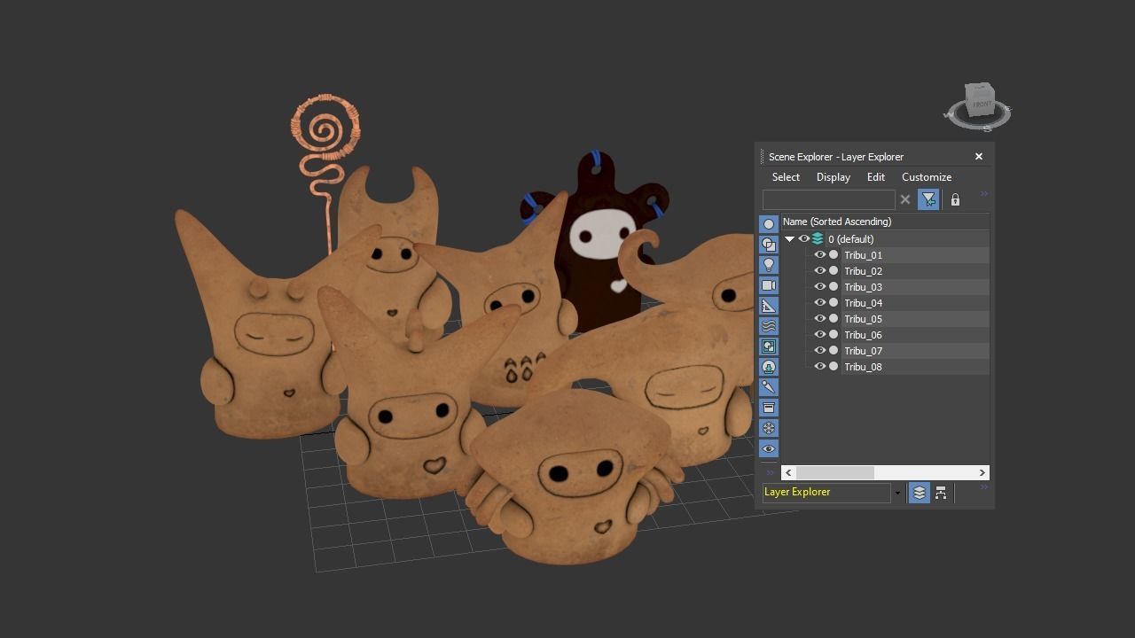 Tribu Figurines Low-poly 3D model_8