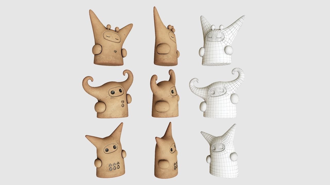 Tribu Figurines Low-poly 3D model_3
