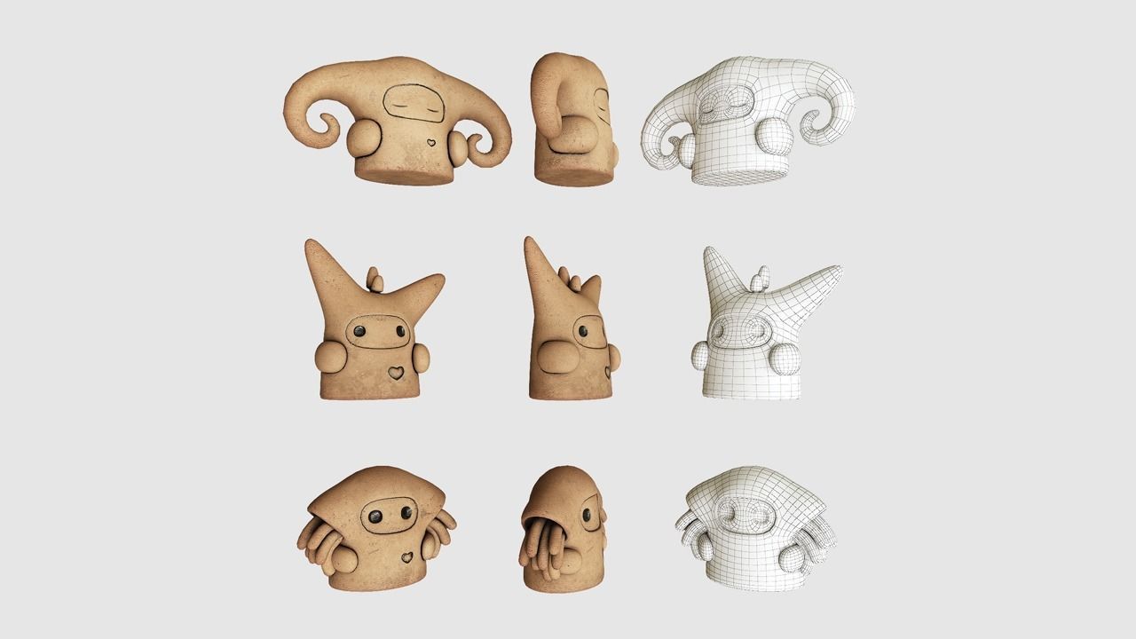 Tribu Figurines Low-poly 3D model_2