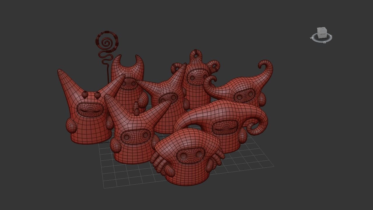 Tribu Figurines Low-poly 3D model_9