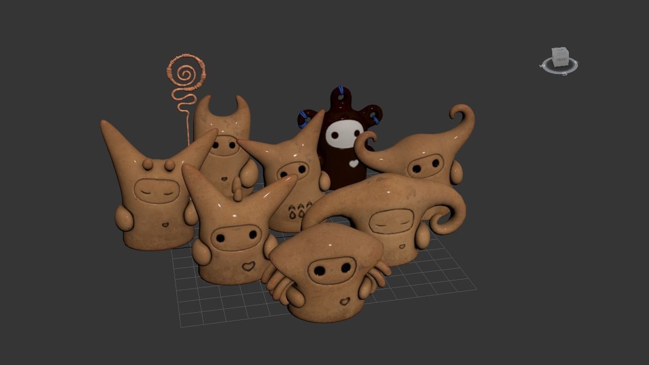 Tribu Figurines Low-poly 3D model_7