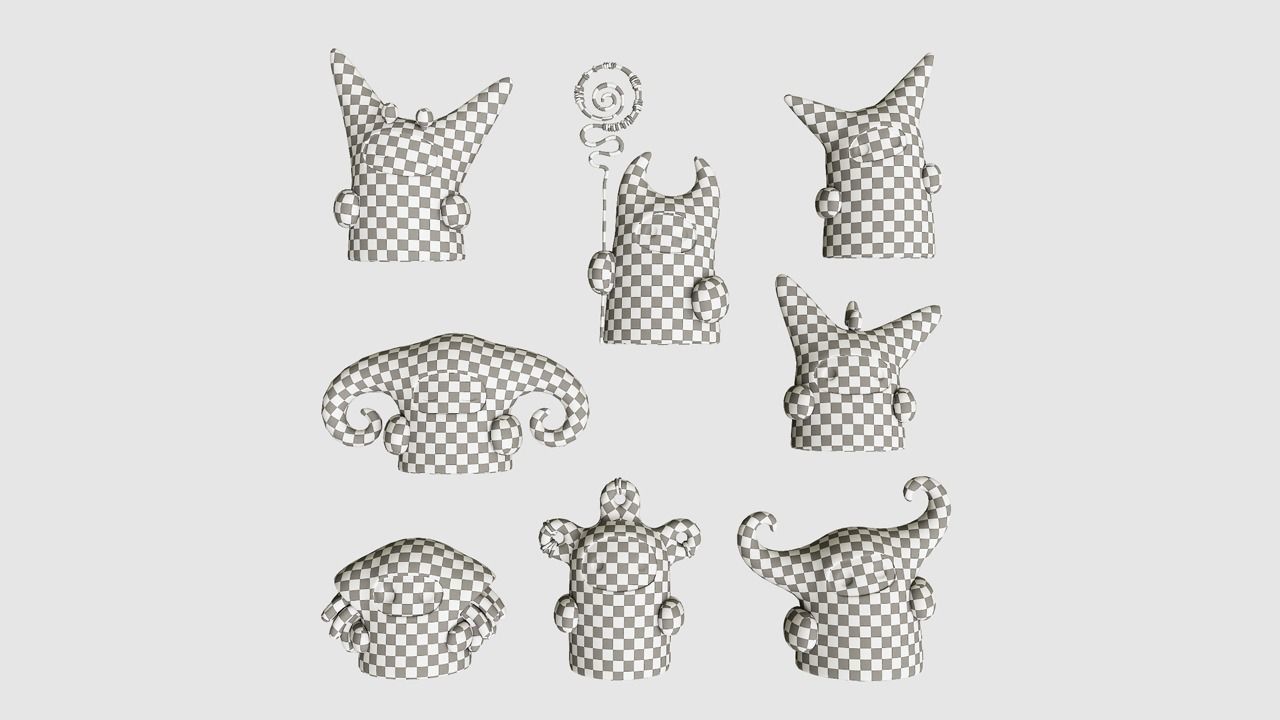 Tribu Figurines Low-poly 3D model_6