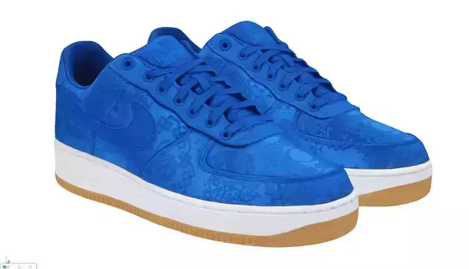 clot x Nike Air Force one 1 silk sneaker 3D model