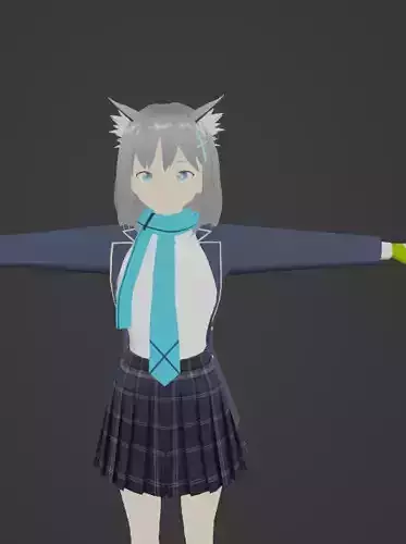 Sunaookami Shiroko blue archive blender VRM ready Free 3D model