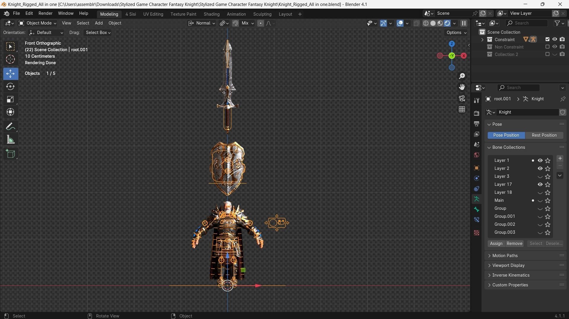 Low poly - Stylized Game Character Fantasy Knight  Low-poly 3D model_8