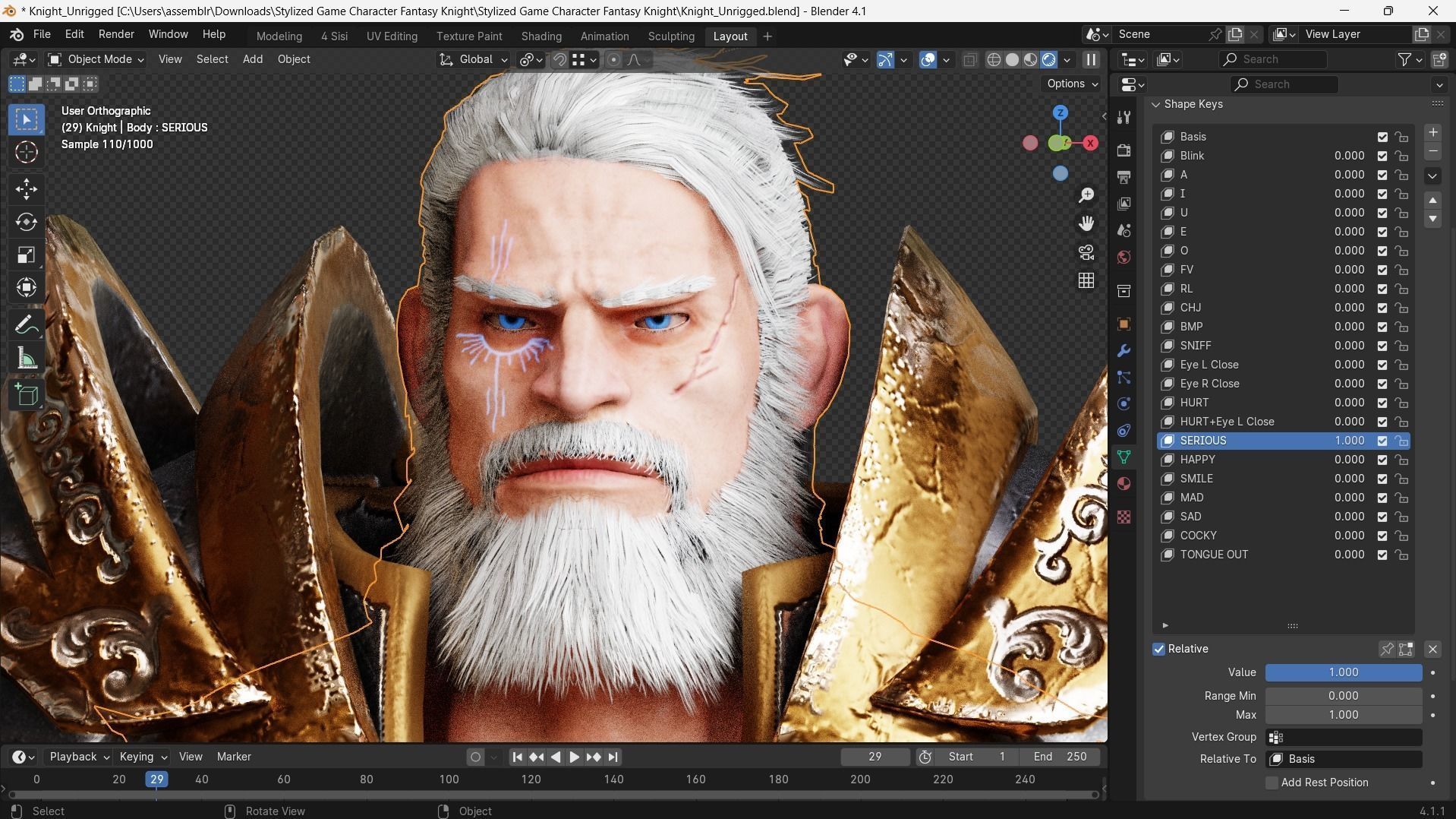 Low poly - Stylized Game Character Fantasy Knight  Low-poly 3D model_6