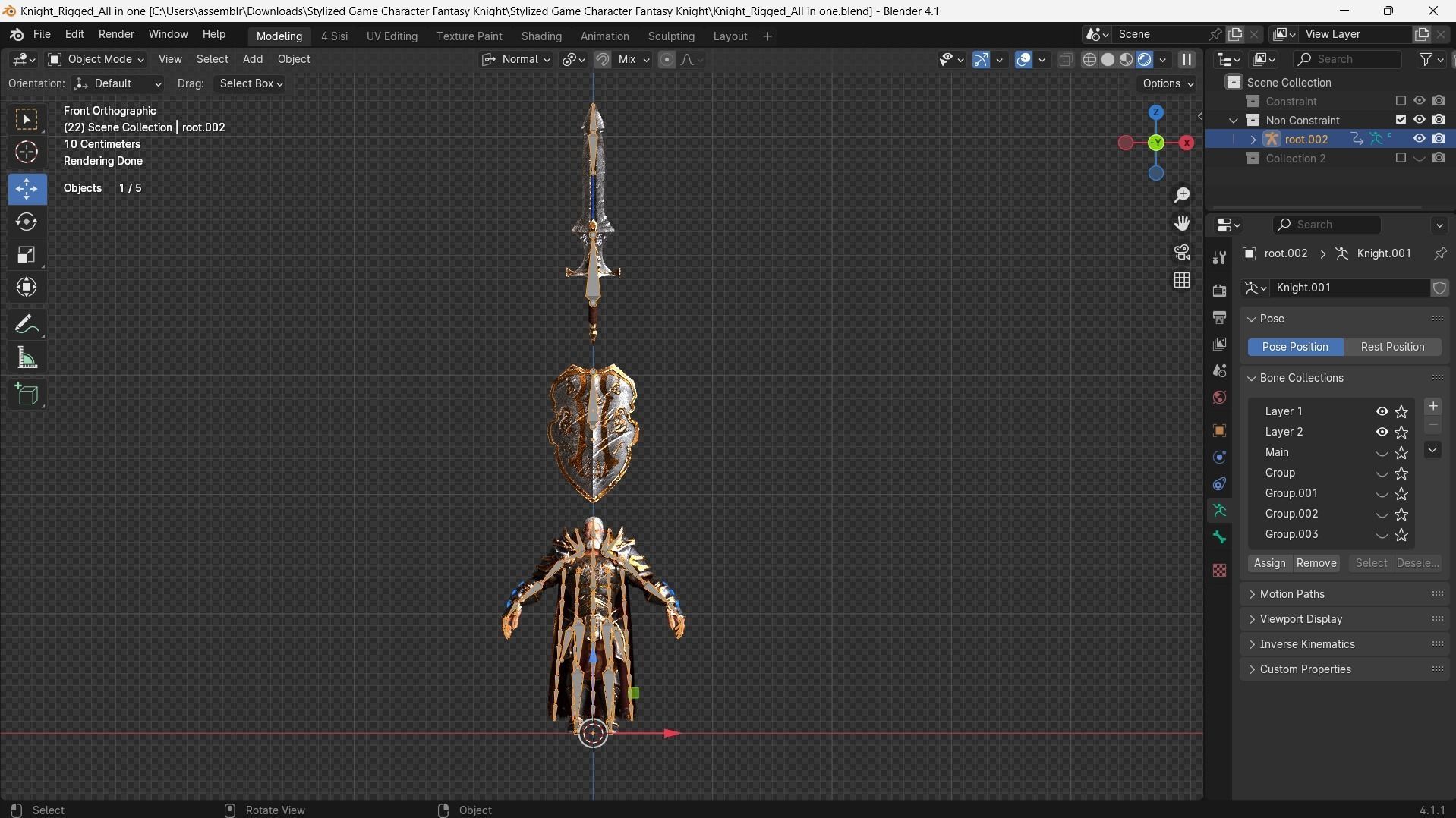Low poly - Stylized Game Character Fantasy Knight  Low-poly 3D model_9