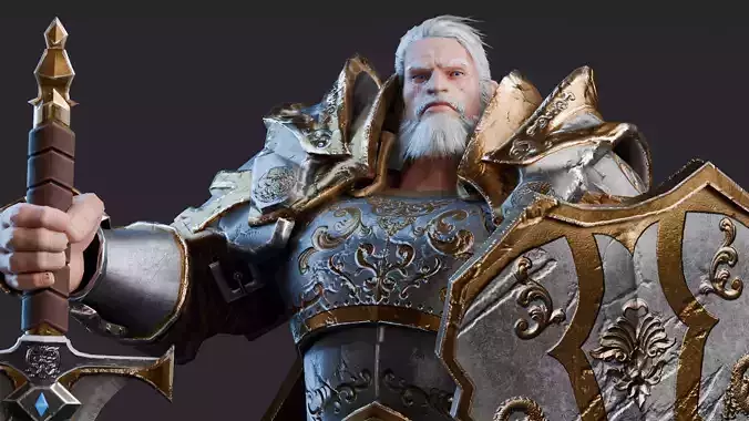 Low poly - Stylized Game Character Fantasy Knight  Low-poly 3D model