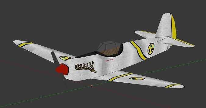 Apocalyptic Fighter Plane Free low-poly 3D model