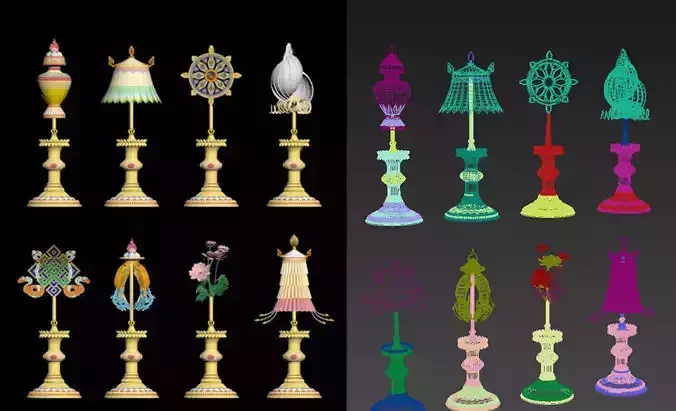 Buddhist auspicious eight treasures