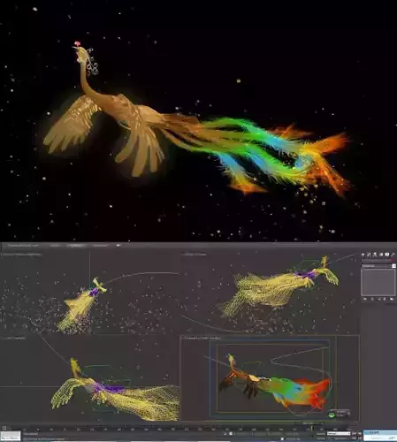 The flying phoenix has animation 3D model