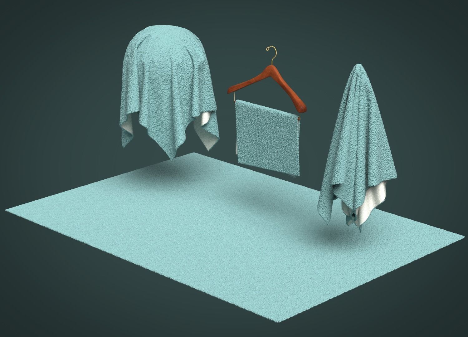 Sherpa Shearling Curly Fleece Poly 3D model_5