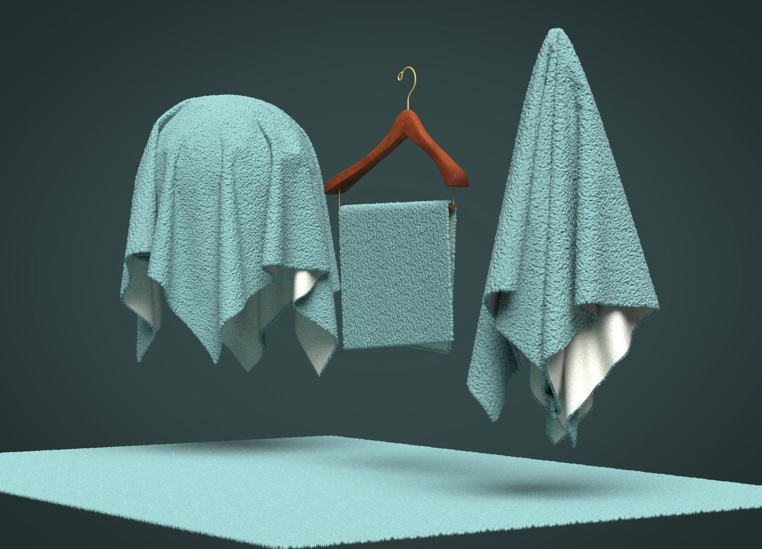 Sherpa Shearling Curly Fleece Poly 3D model_7