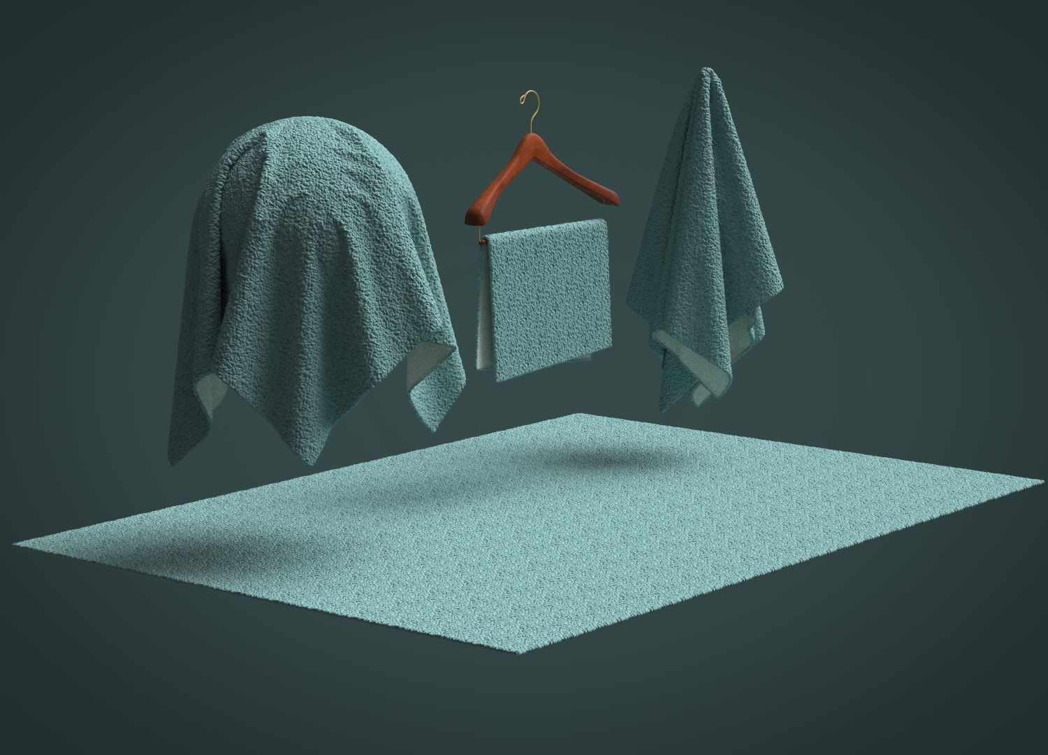 Sherpa Shearling Curly Fleece Poly 3D model_6