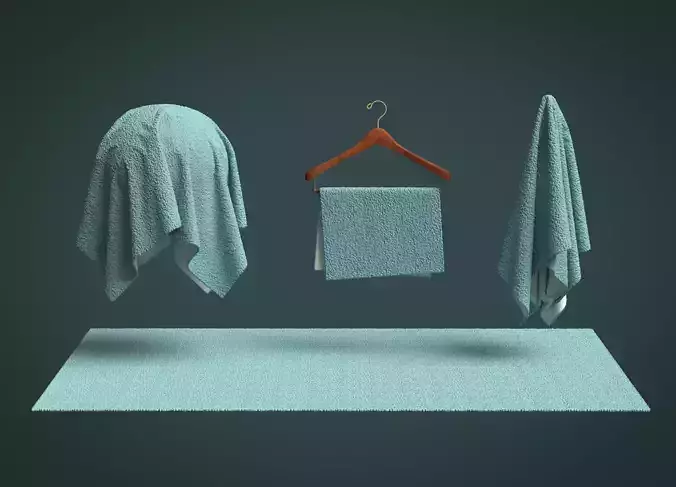 Sherpa Shearling Curly Fleece Poly 3D model