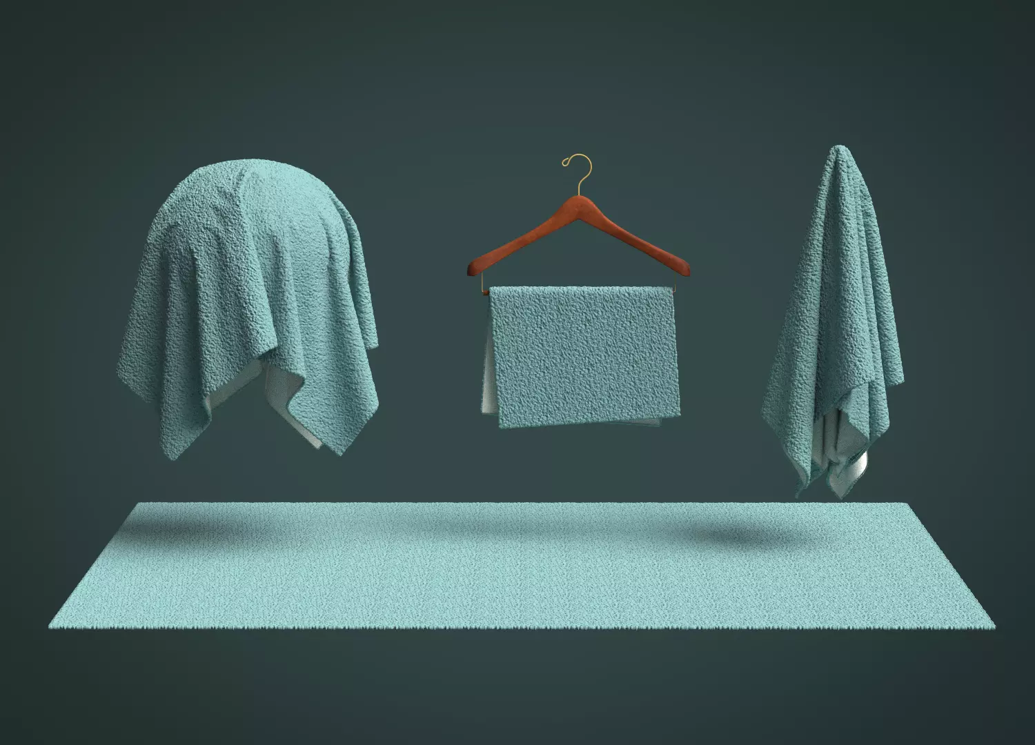 Sherpa Shearling Curly Fleece Poly 3D model_0