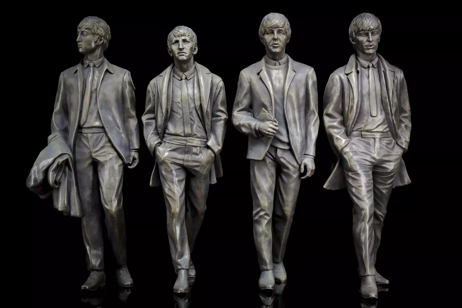 The Beatles statues 3D model_0