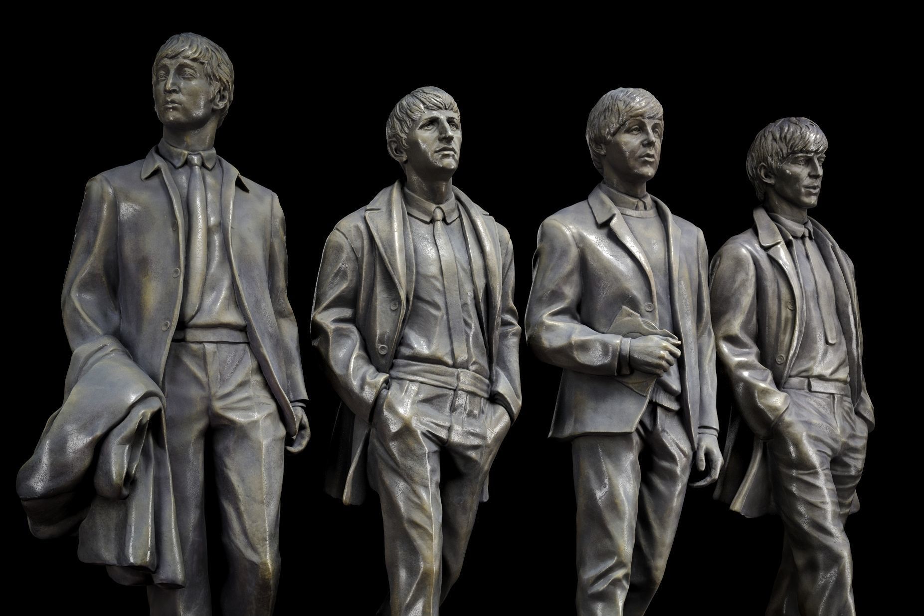 The Beatles statues 3D model_1