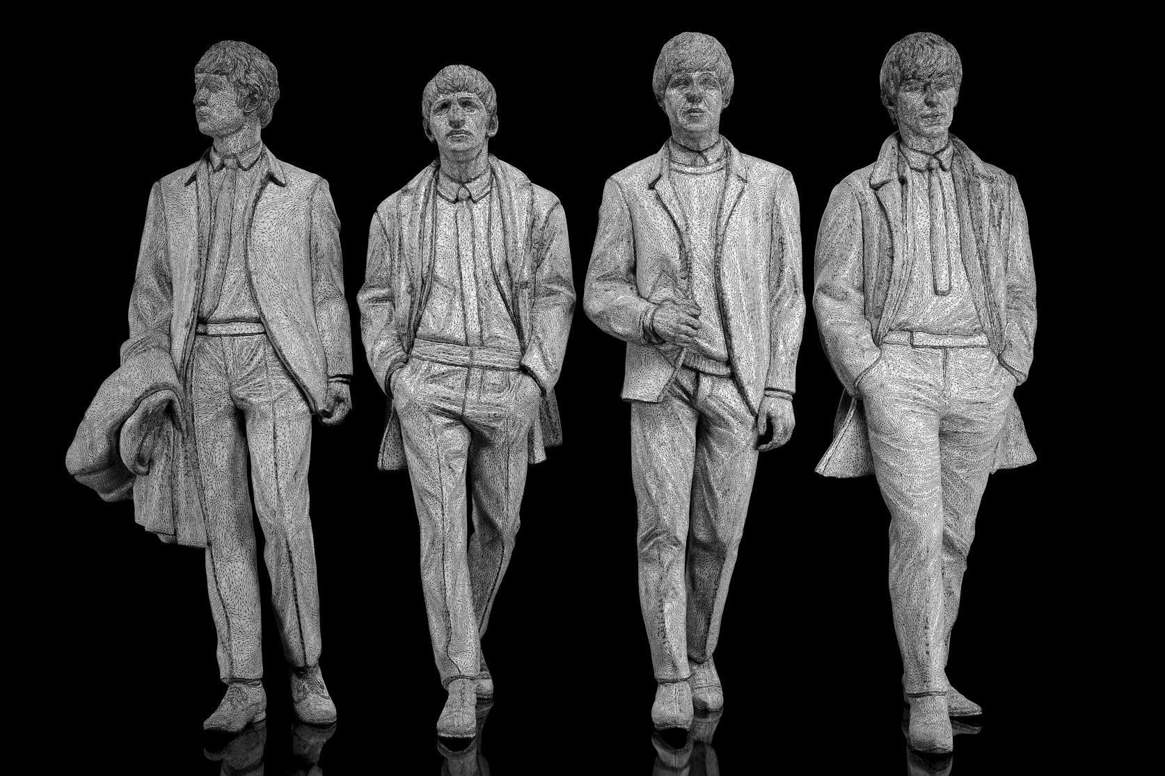The Beatles statues 3D model_7