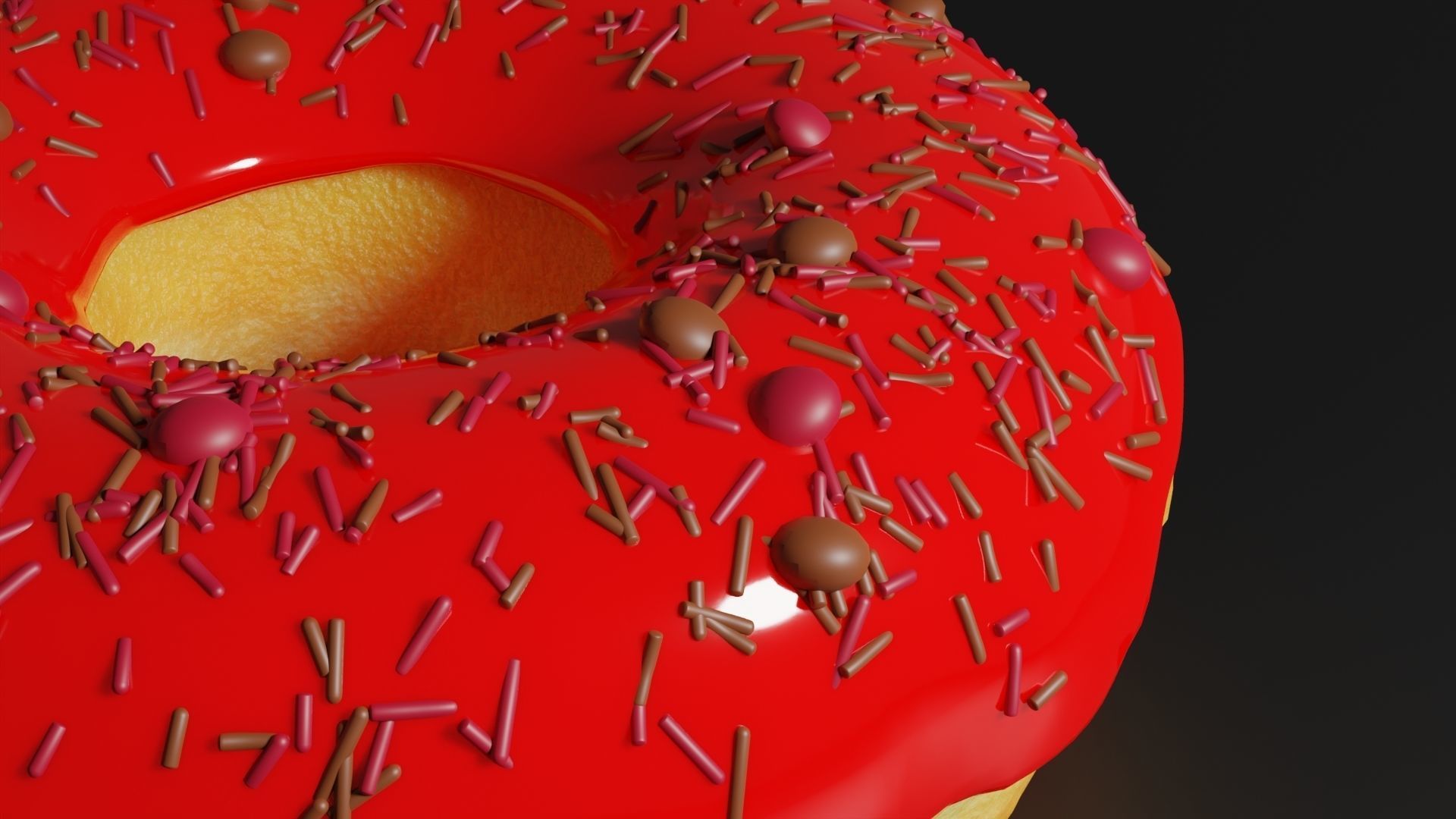 Realistic Donut 3D model_3