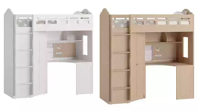 Loft bed 3D model