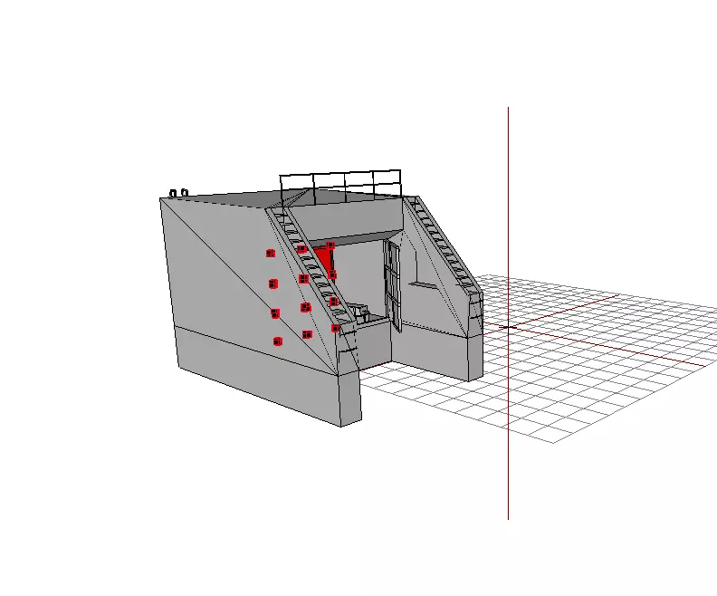 house steel structure with door Free 3D model
