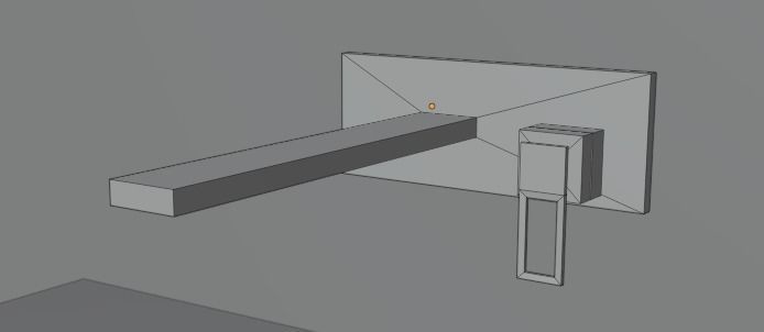 Faucet-bathroom bathroom faucet on marble wall Free 3D model_1