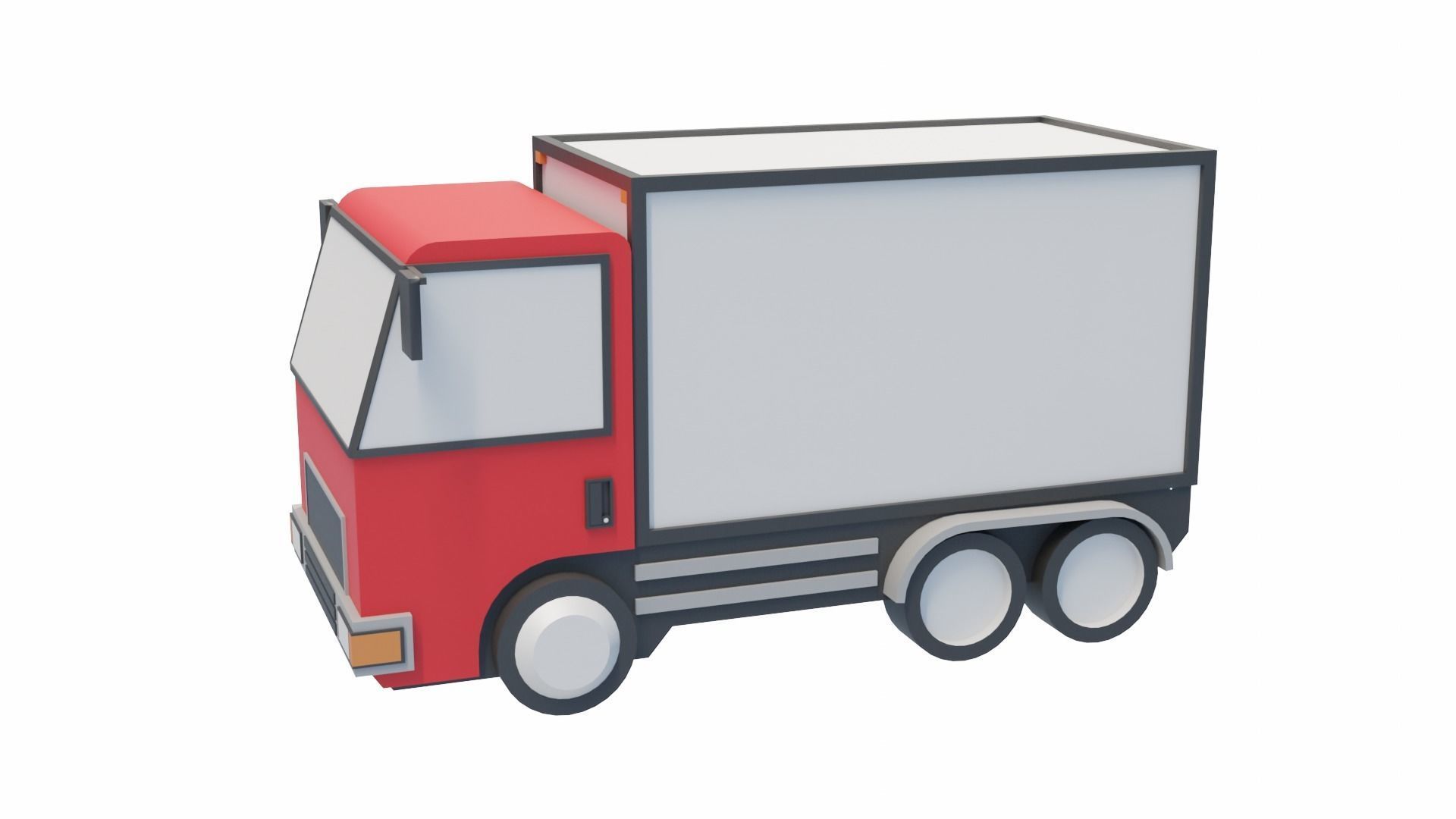 Box Truck Low-poly 3D model_7