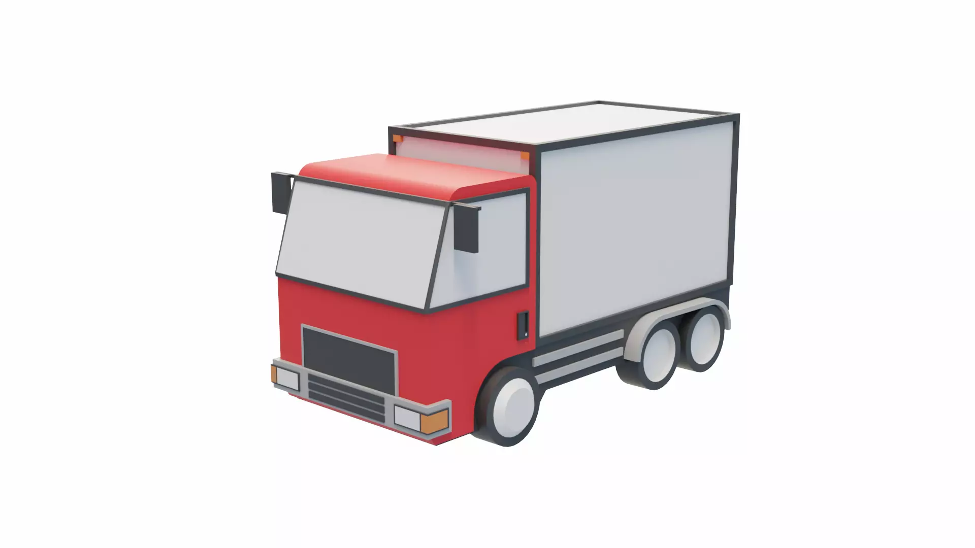 Box Truck Low-poly 3D model_0