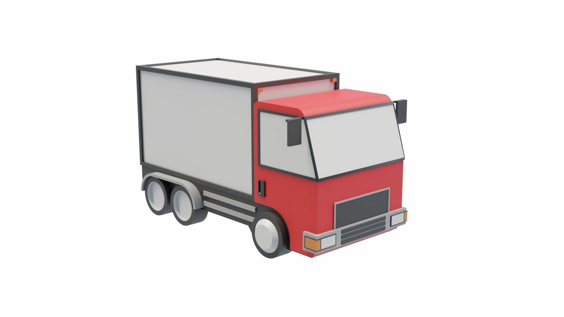 Box Truck Low-poly 3D model_4