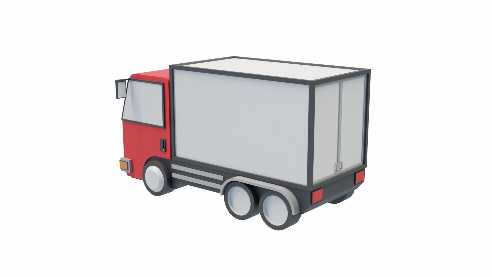 Box Truck Low-poly 3D model_8