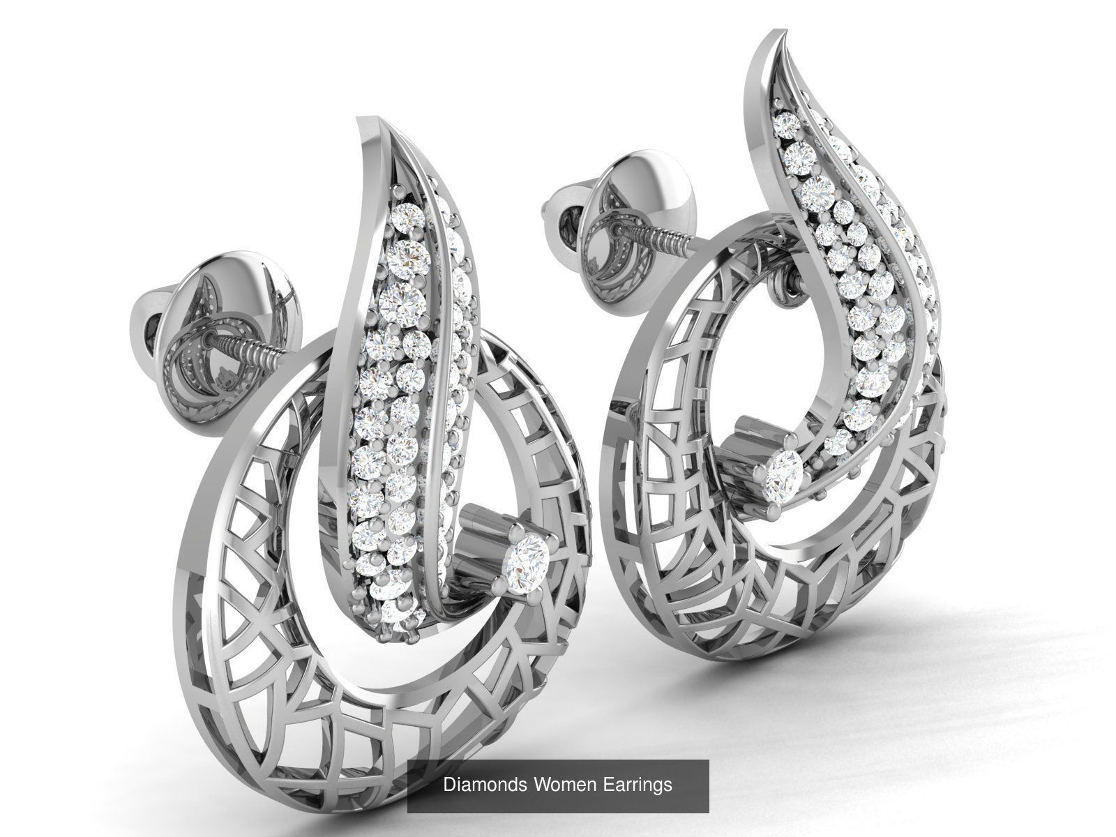 125 Drops Earrings 3dm STL FBX OBJ Detail Bulk Collection _60