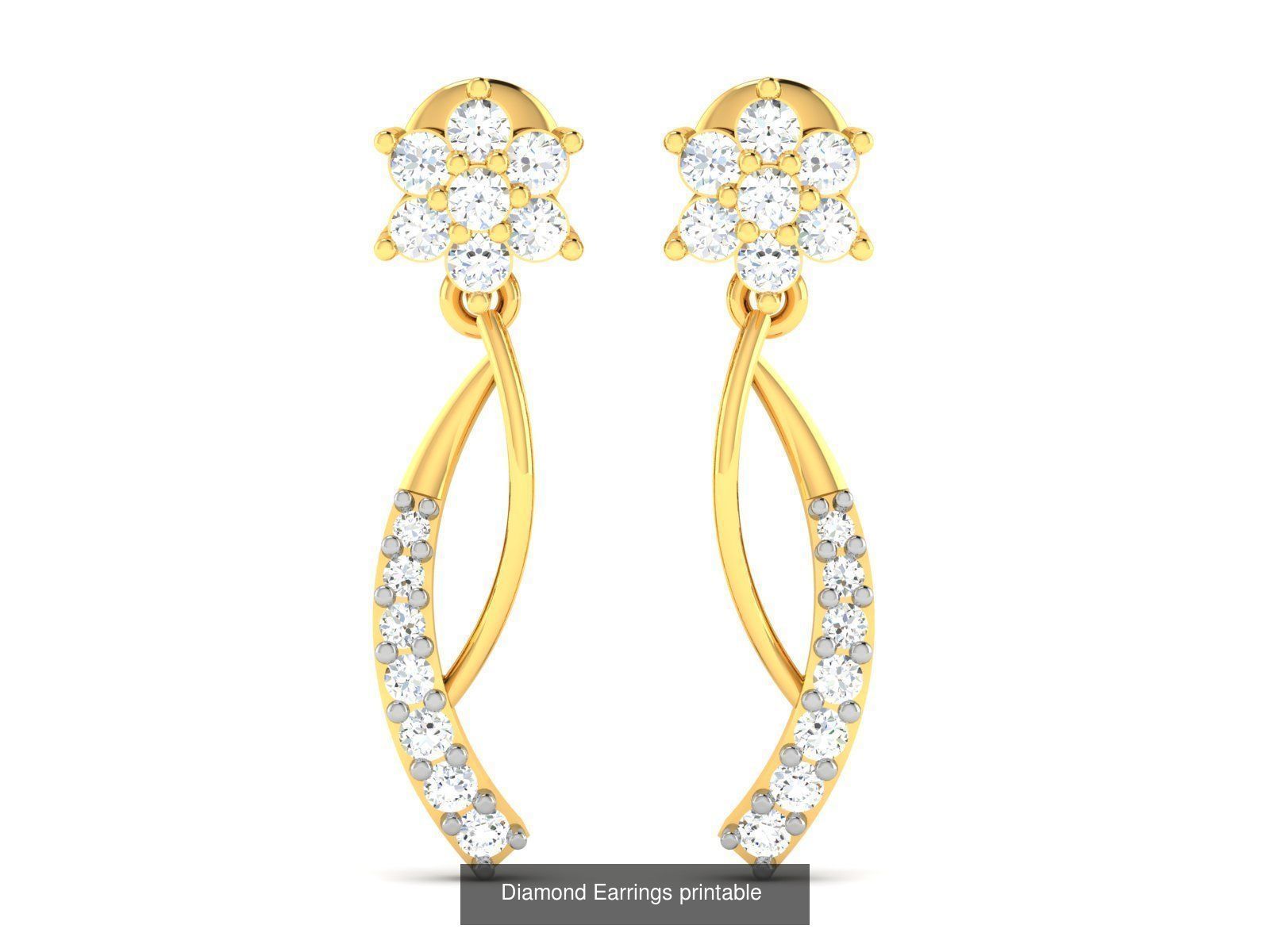 125 Drops Earrings 3dm STL FBX OBJ Detail Bulk Collection _94