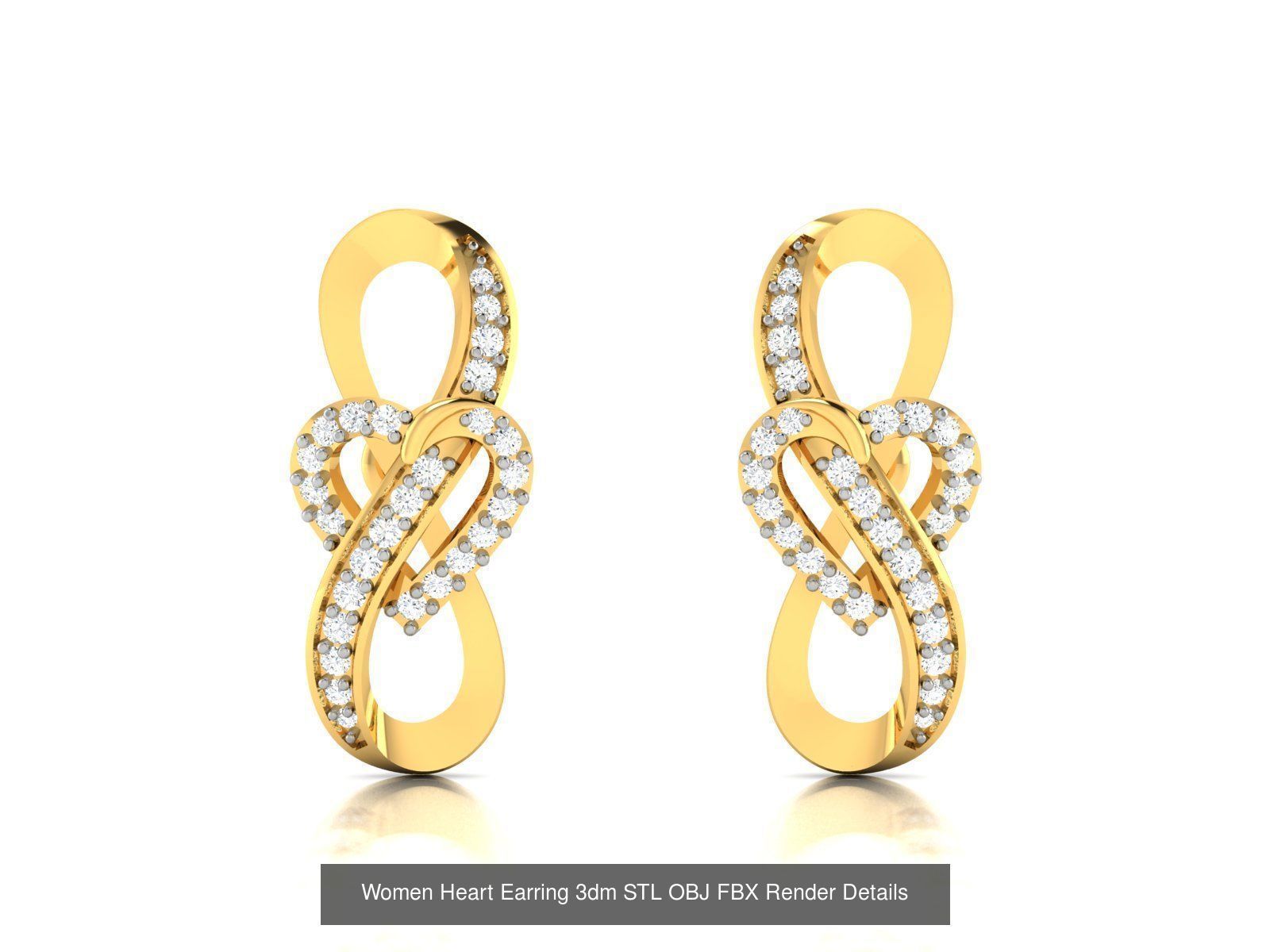 125 Drops Earrings 3dm STL FBX OBJ Detail Bulk Collection _151