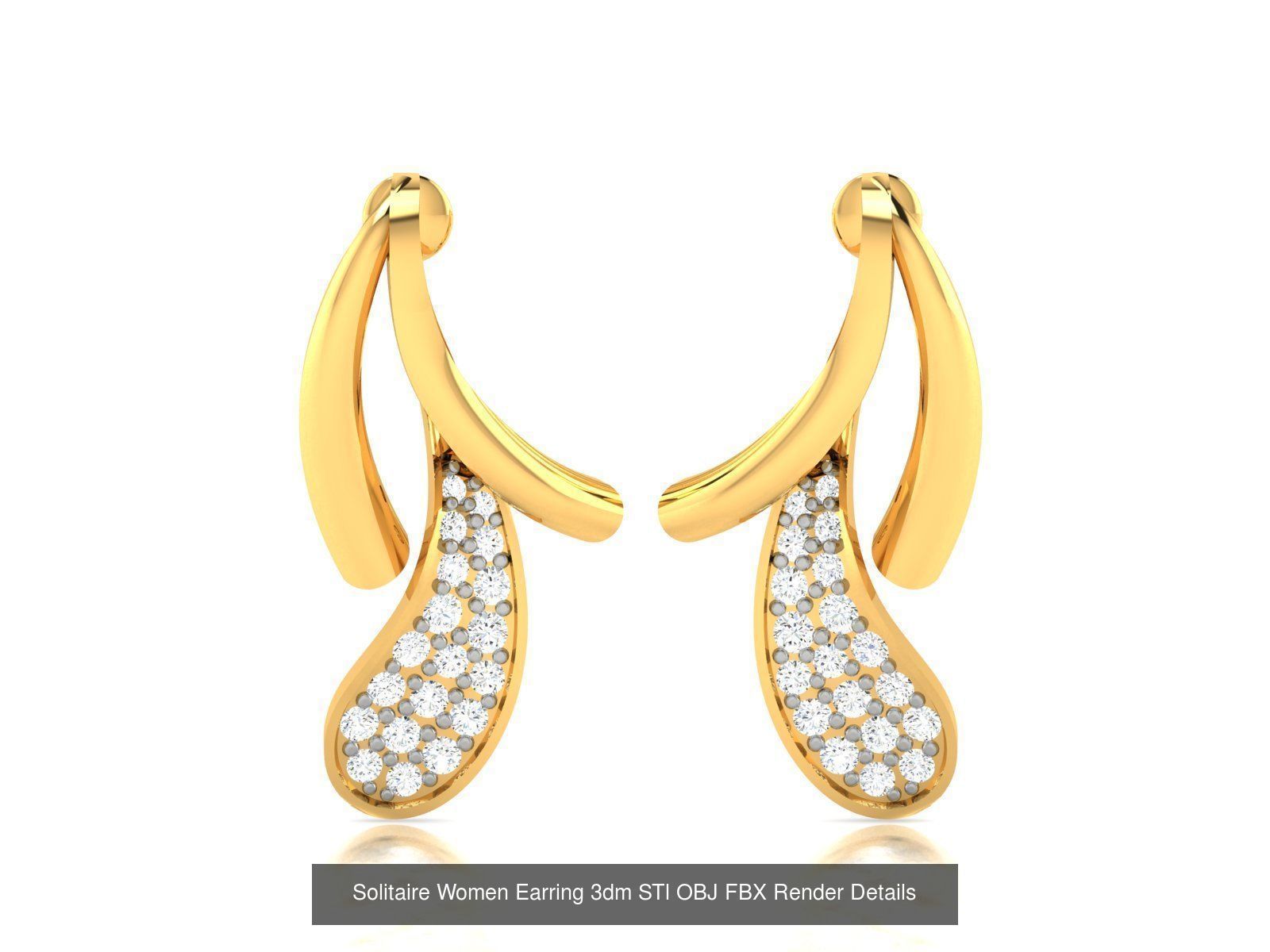 125 Drops Earrings 3dm STL FBX OBJ Detail Bulk Collection _158