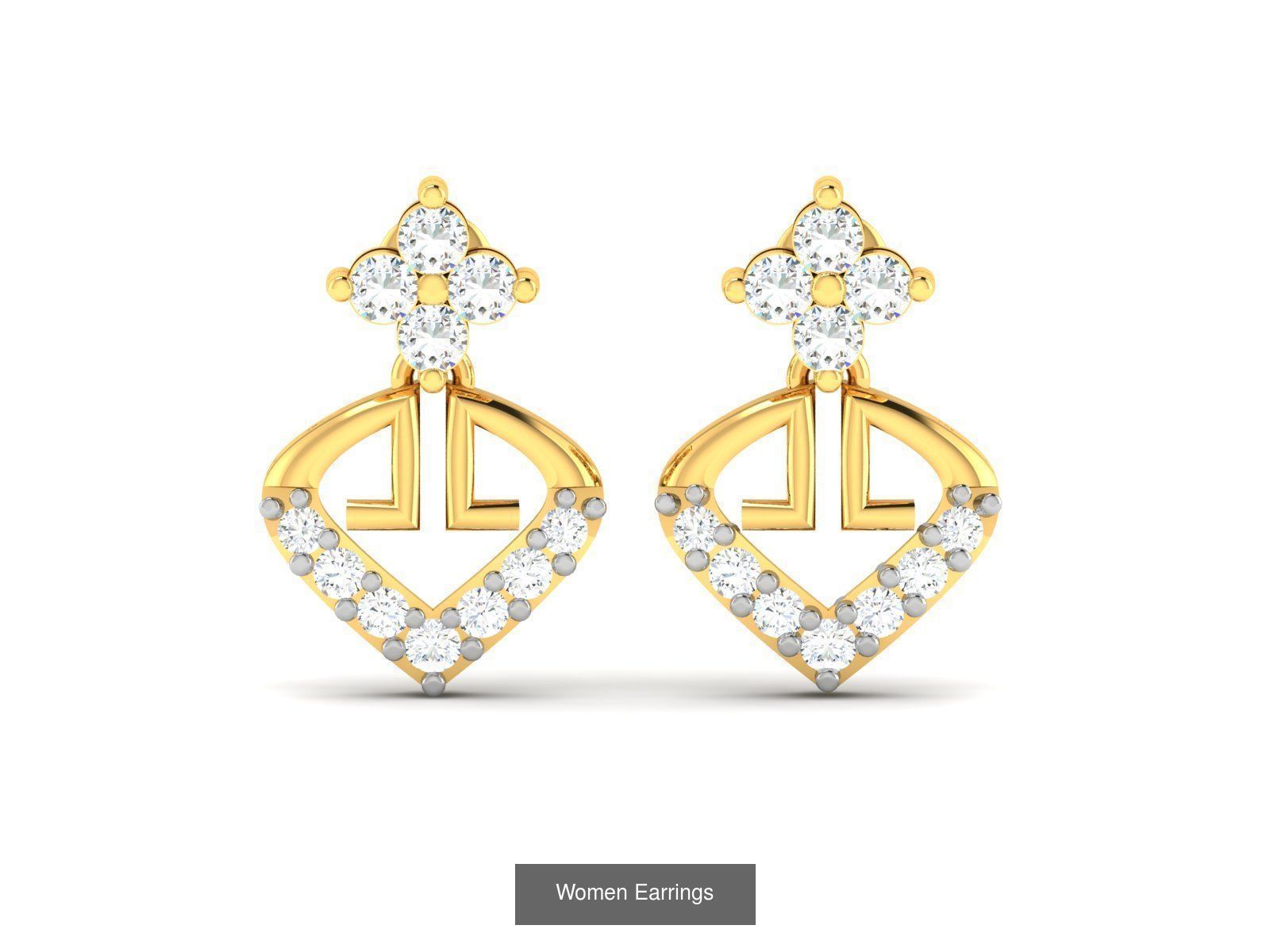 125 Drops Earrings 3dm STL FBX OBJ Detail Bulk Collection _118