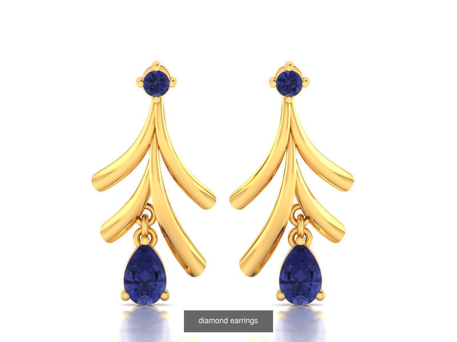 125 Drops Earrings 3dm STL FBX OBJ Detail Bulk Collection _88