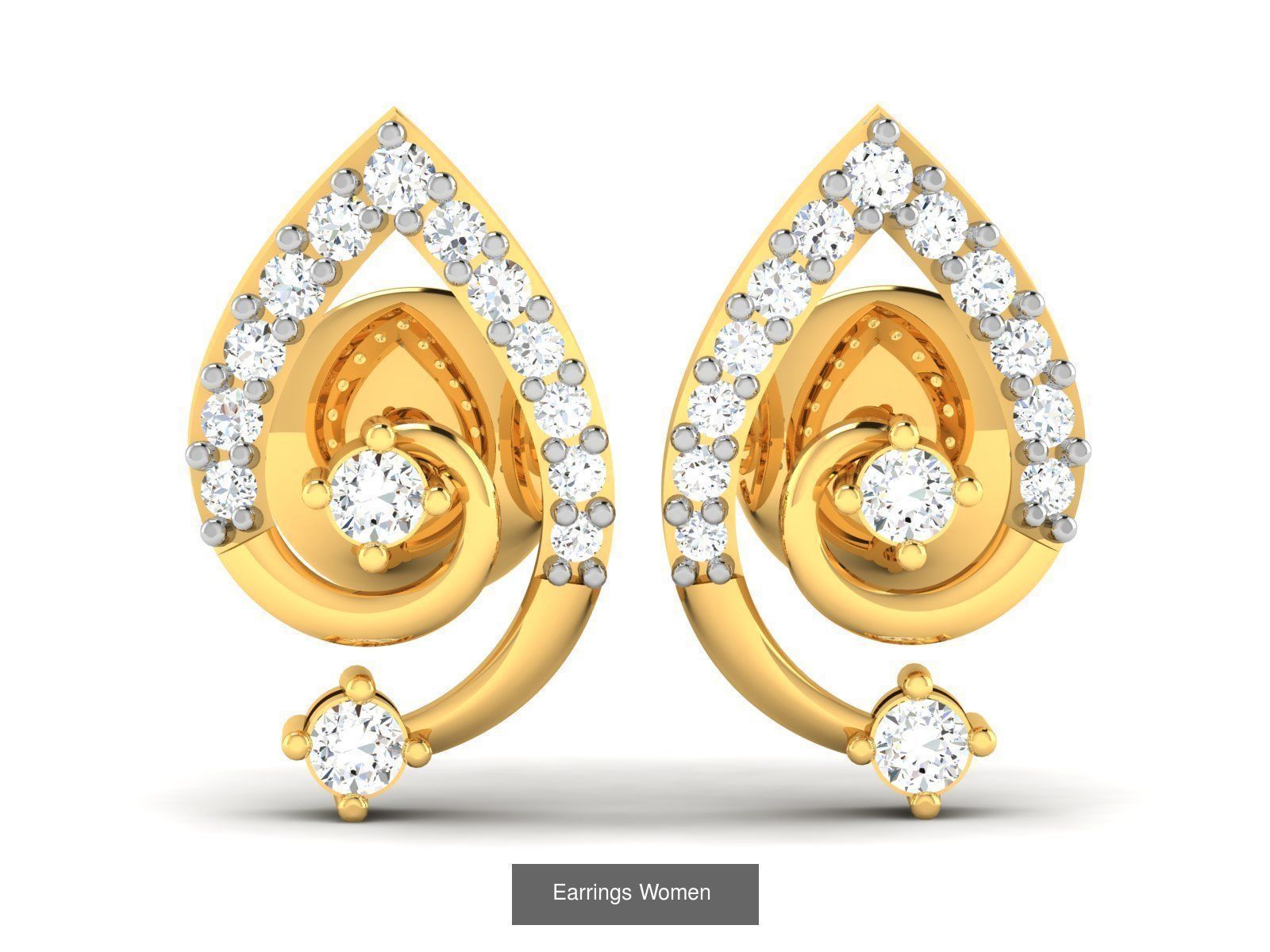 125 Drops Earrings 3dm STL FBX OBJ Detail Bulk Collection _92