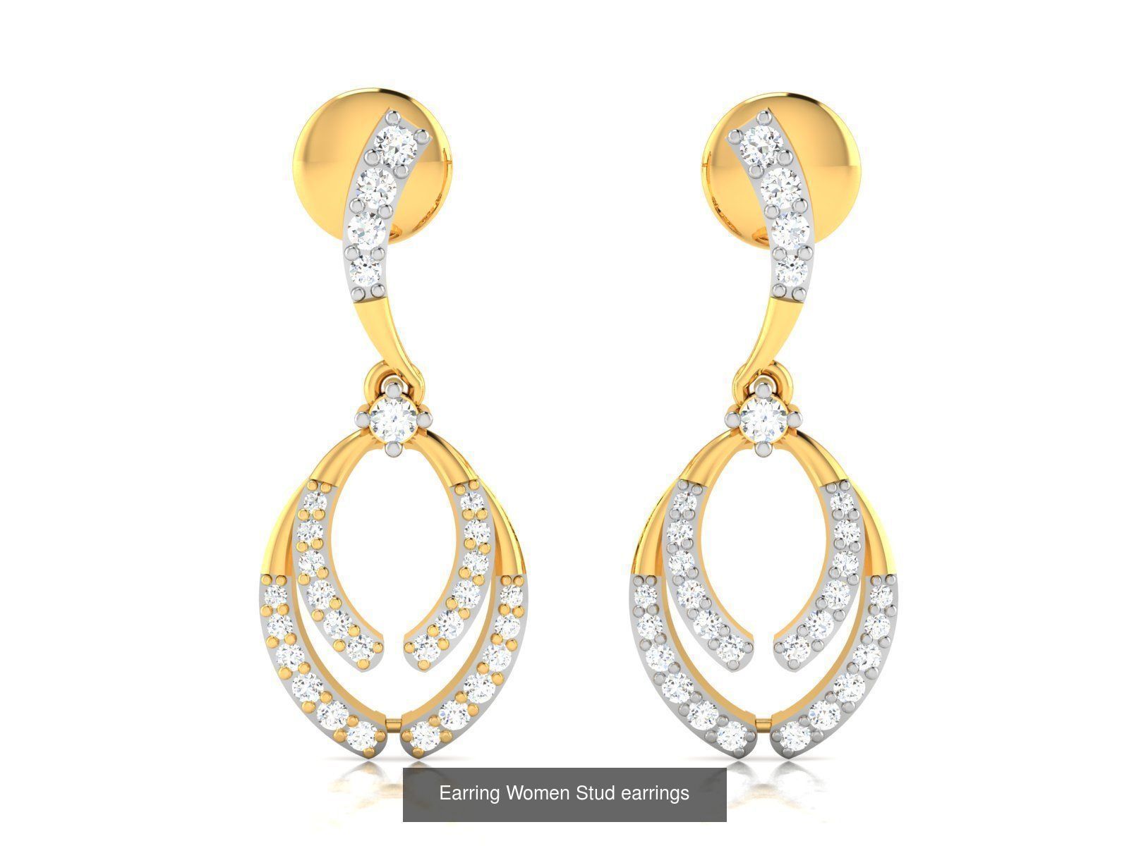 125 Drops Earrings 3dm STL FBX OBJ Detail Bulk Collection _97