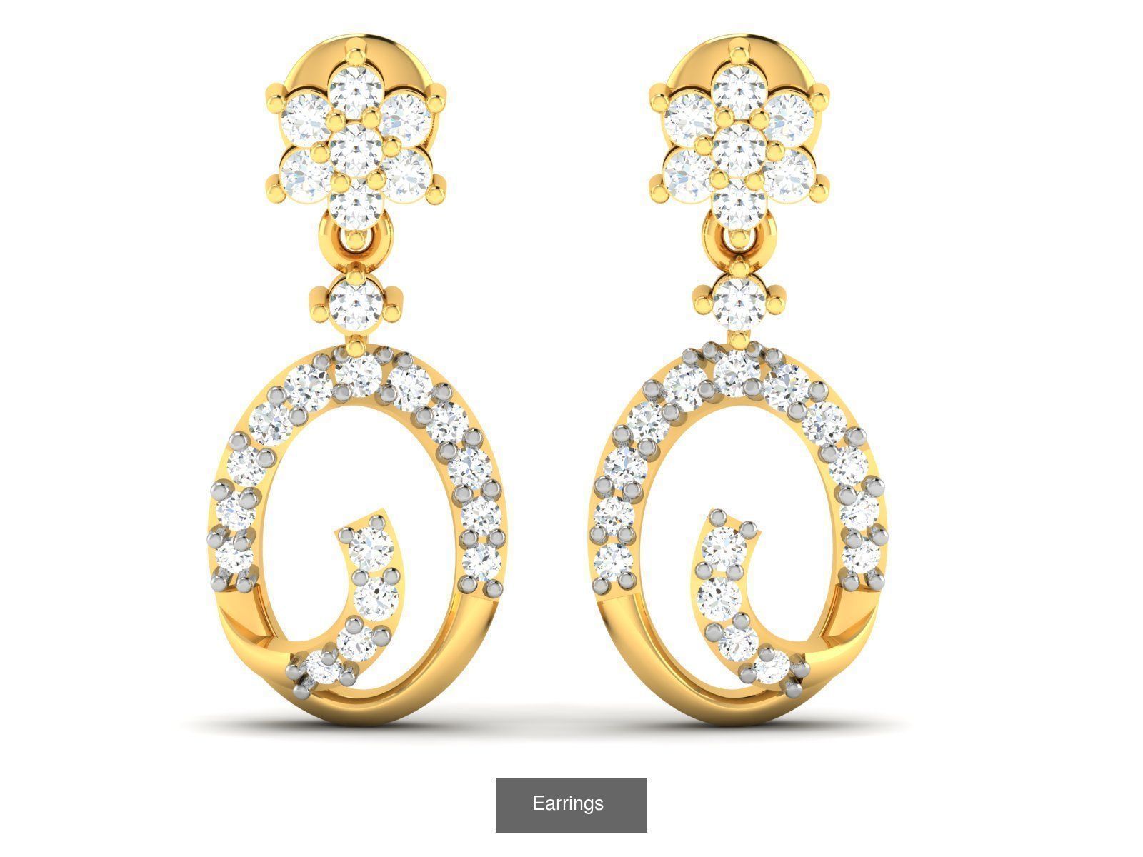 125 Drops Earrings 3dm STL FBX OBJ Detail Bulk Collection _103