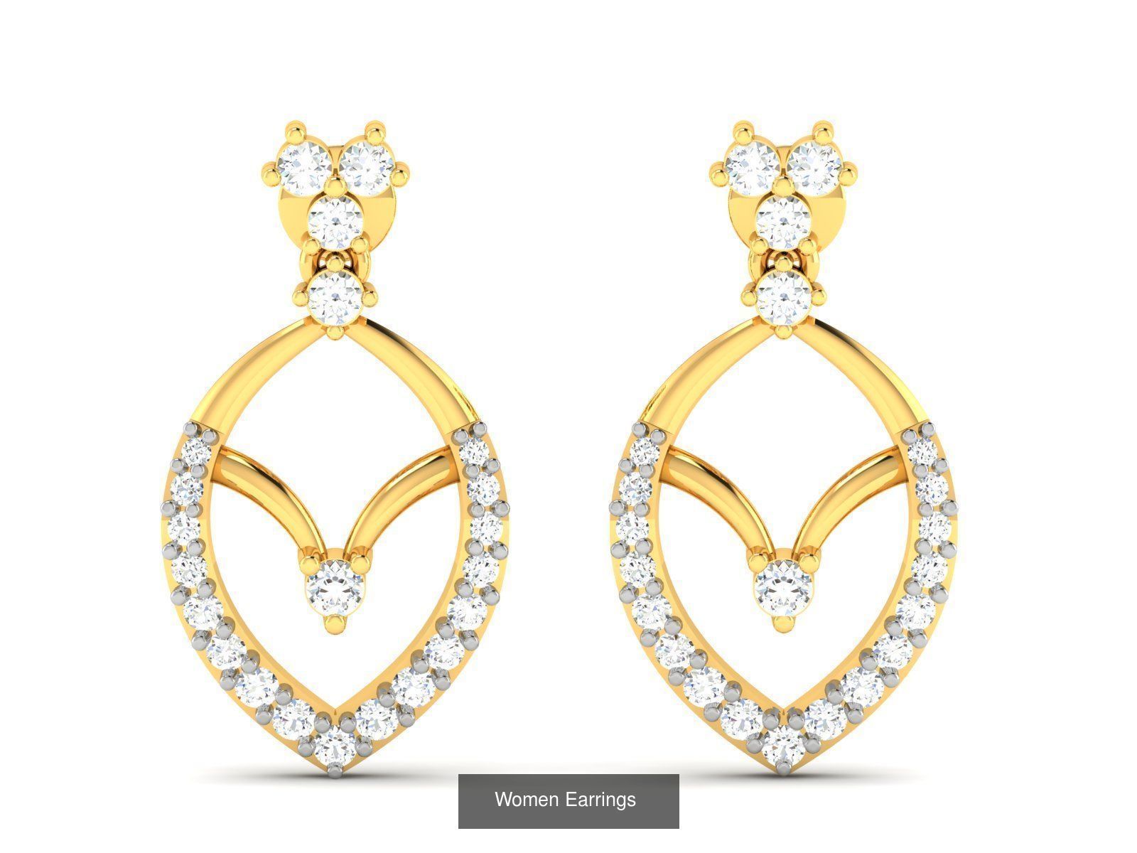 125 Drops Earrings 3dm STL FBX OBJ Detail Bulk Collection _109