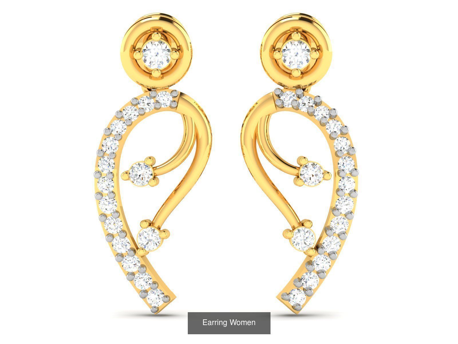 125 Drops Earrings 3dm STL FBX OBJ Detail Bulk Collection _104