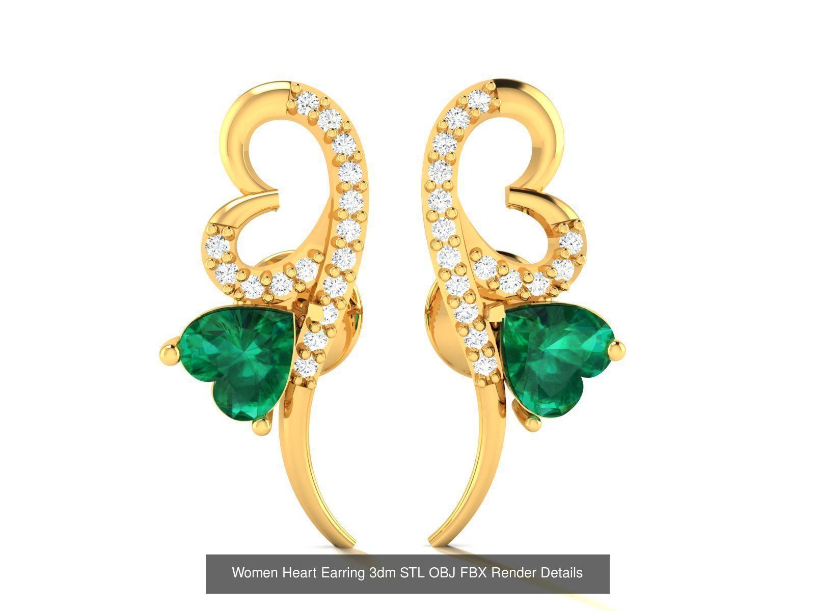 125 Drops Earrings 3dm STL FBX OBJ Detail Bulk Collection _154