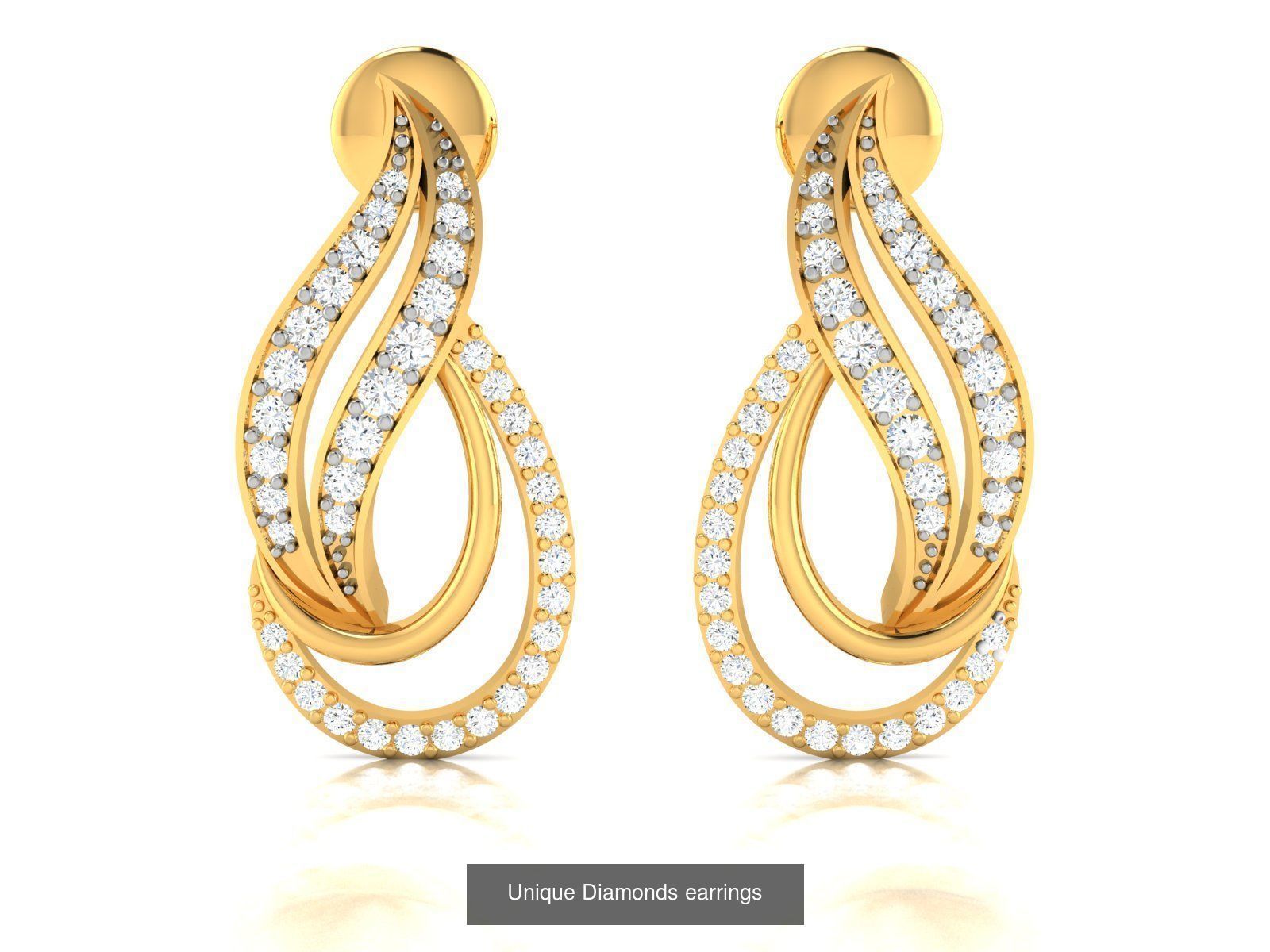 125 Drops Earrings 3dm STL FBX OBJ Detail Bulk Collection _37