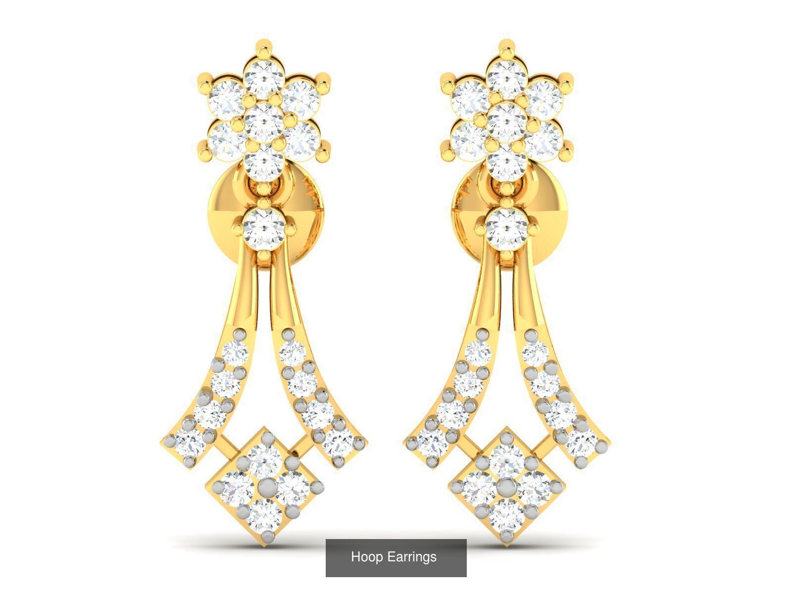 125 Drops Earrings 3dm STL FBX OBJ Detail Bulk Collection _111