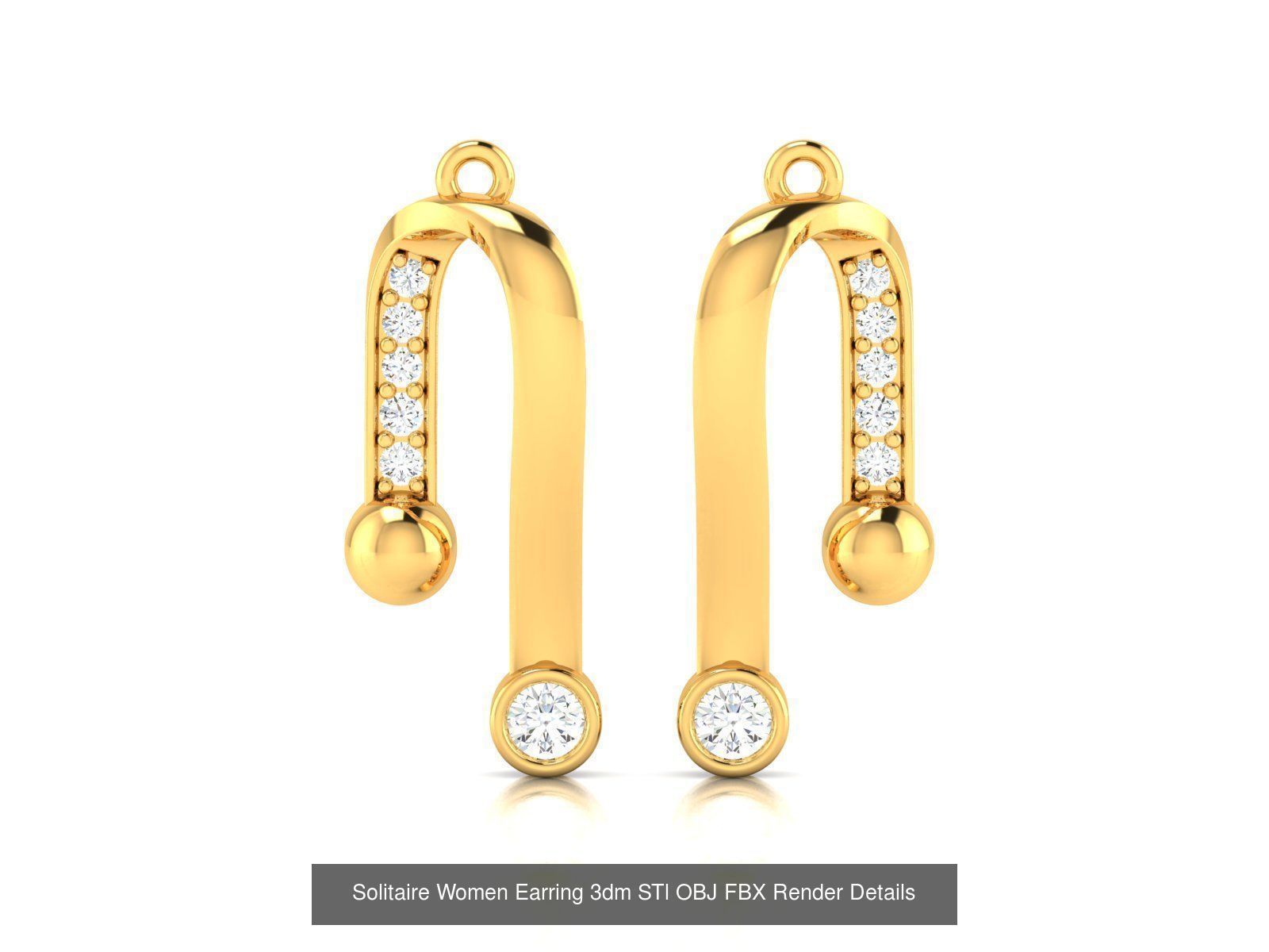 125 Drops Earrings 3dm STL FBX OBJ Detail Bulk Collection _157