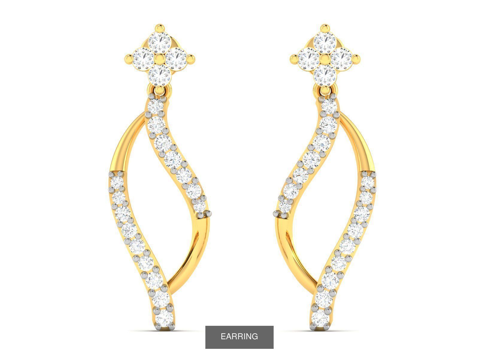 125 Drops Earrings 3dm STL FBX OBJ Detail Bulk Collection _106