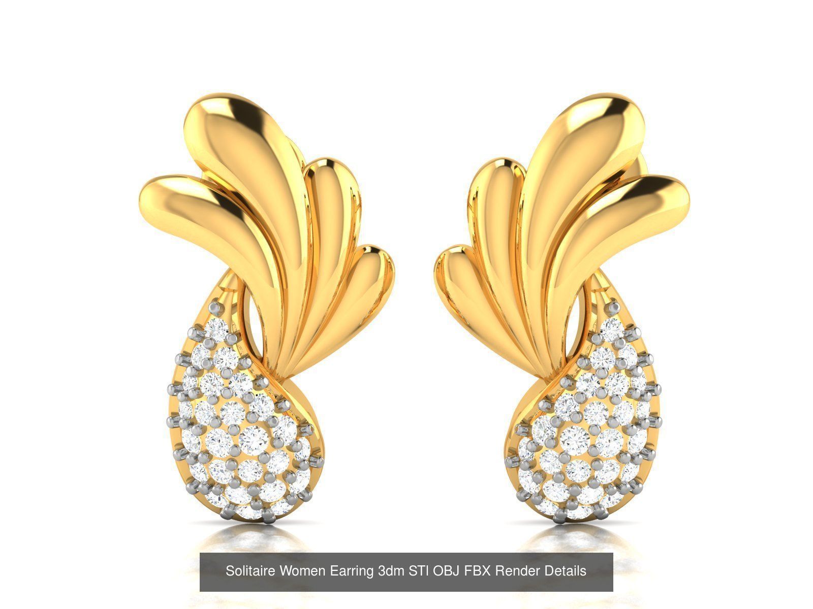 125 Drops Earrings 3dm STL FBX OBJ Detail Bulk Collection _160