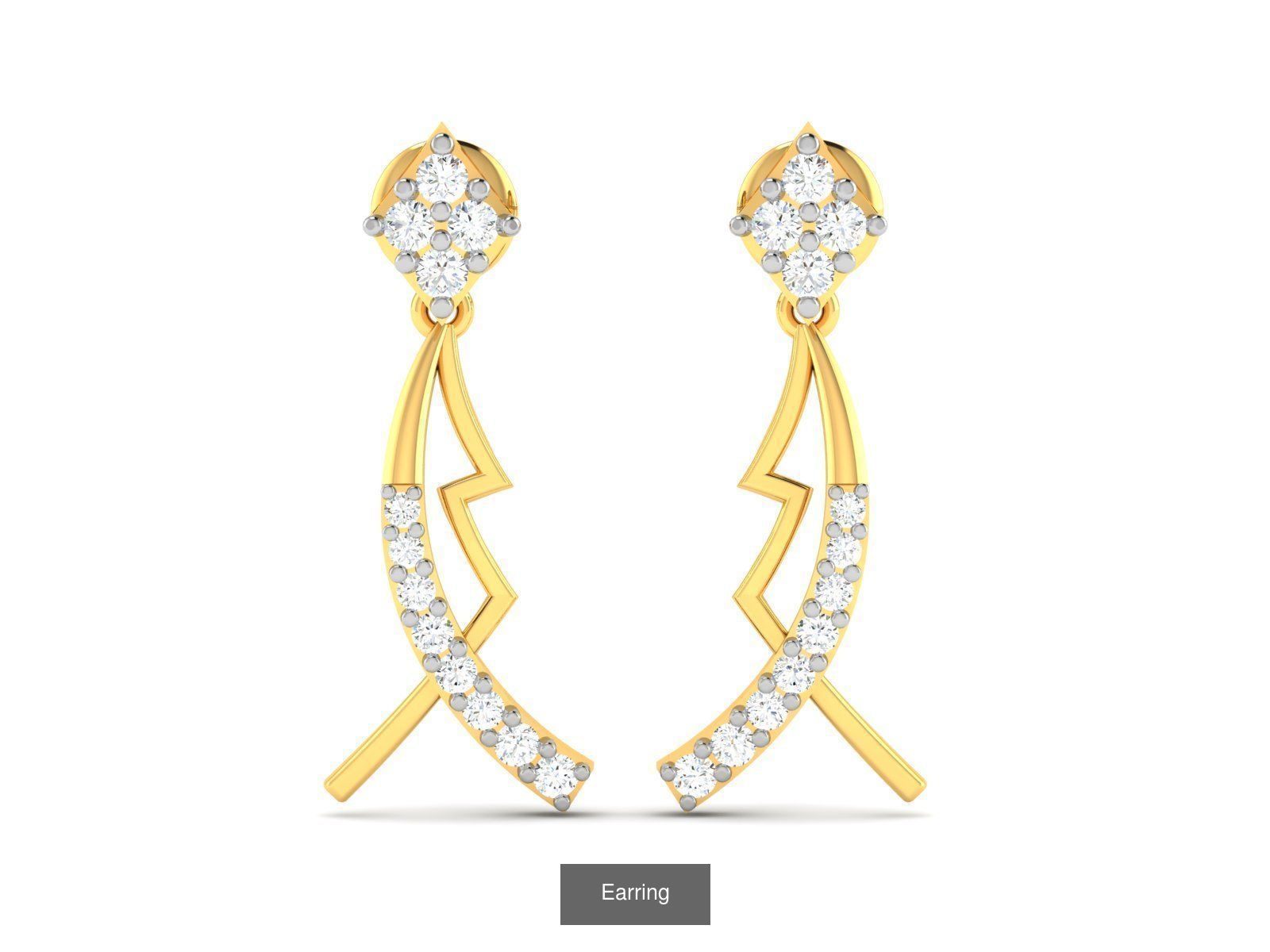 125 Drops Earrings 3dm STL FBX OBJ Detail Bulk Collection _119