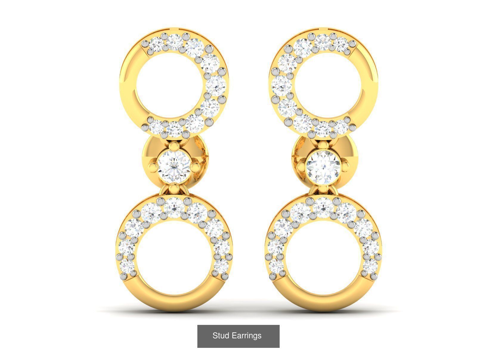 125 Drops Earrings 3dm STL FBX OBJ Detail Bulk Collection _108